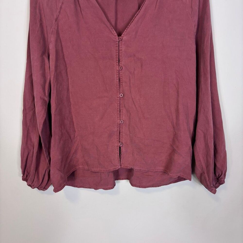 Cloth & Stone Pink Button Front Long Sleeve Blouse Top Size Medium - Picture 4 of 6
